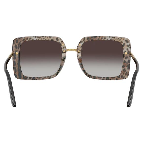 Dolce & Gabbana Sunglasses Black Square Gold Logo Leopard Womens - Picture 5 of 7